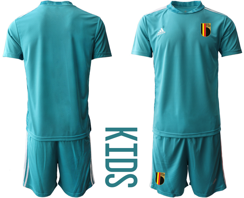 Youth 2021 European Cup Belgium blue goalkeeper Soccer Jersey